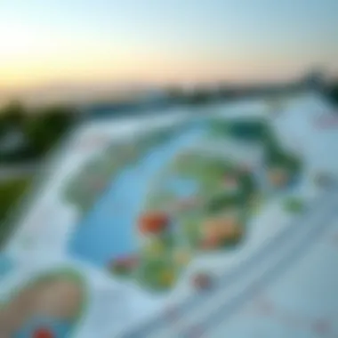 A detailed map of Safa Park highlighting key attractions and facilities within the park