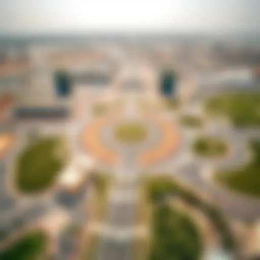 Aerial view of Satwa Roundabout showcasing its strategic location in Dubai
