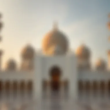 Exterior view of the Big Mosque showcasing its majestic domes and minarets