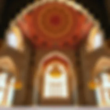Intricate interior design highlighting the mosque's architectural details