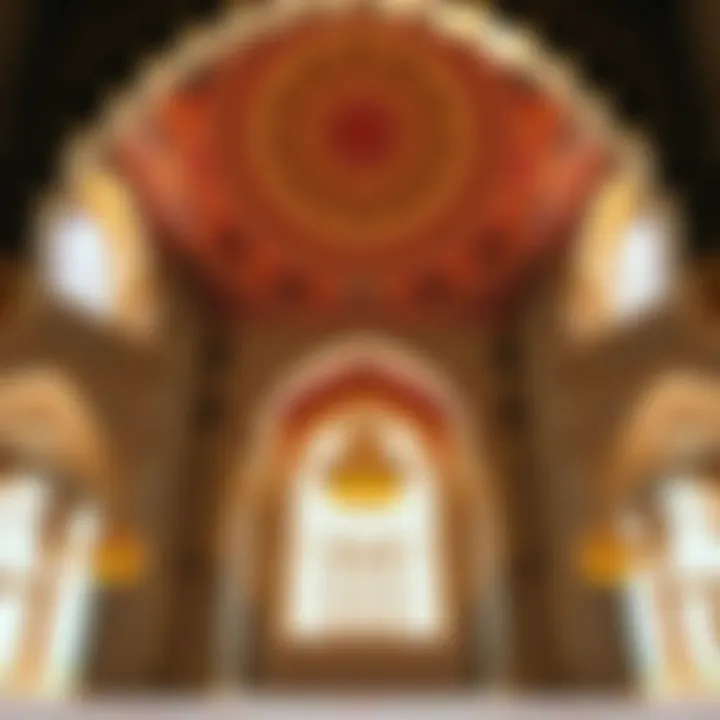 Intricate interior design highlighting the mosque's architectural details
