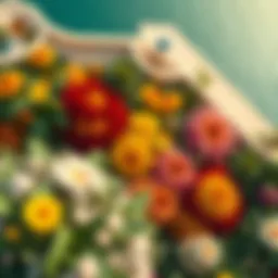 Aerial view showcasing the vibrant floral designs of Dubai's Miracle Garden