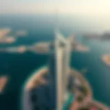 Aerial view of The Palm Tower showcasing its unique architectural design