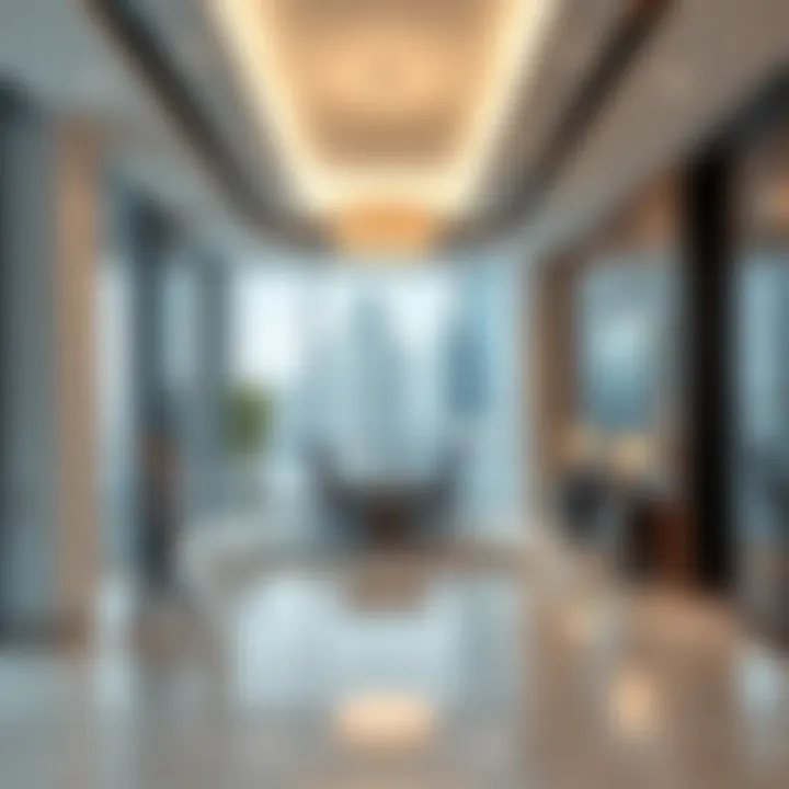 Interior view of Thuraya Tower's modern office space