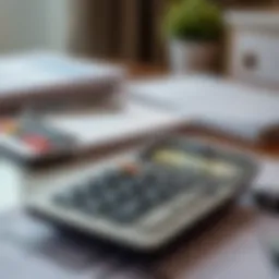 Calculator on a desk with financial documents