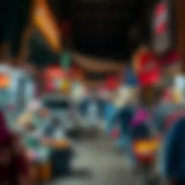 Bustling market street in Naif, Deira