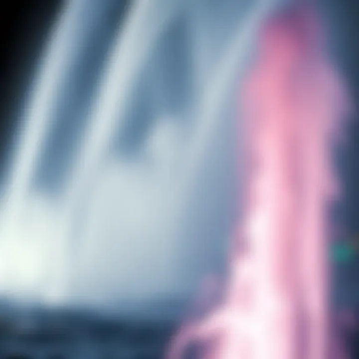 Close-up of water jets during a Dubai Water Fountain show