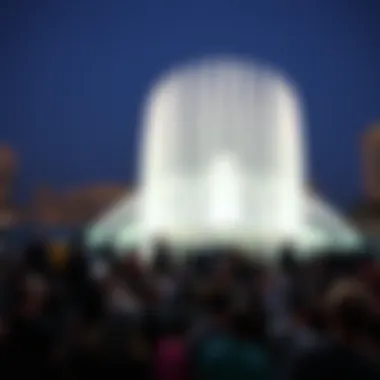 Crowds gathered to enjoy the Dubai Water Fountain performance