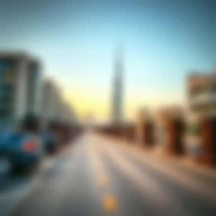 Map highlighting various neighborhoods in Dubai