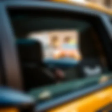 Travelers using smartphone for taxi booking